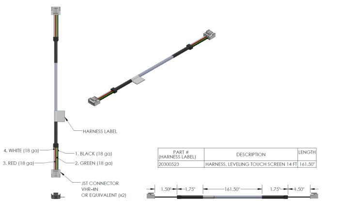 20400523 HARNESS, TOUCH SCREEN 14 FT