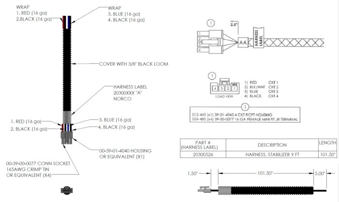 20300526 HARNESS, STABILIZER 9 FT