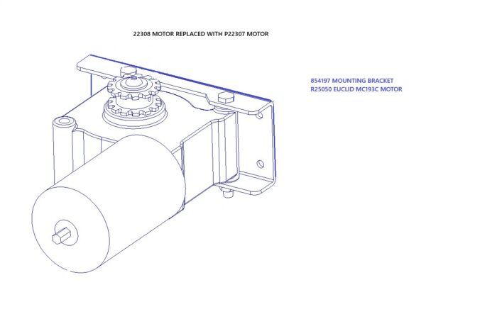 22308 MOTOR, WITH R25050 MOTOR 90 DEGREE MOUNT MC193C