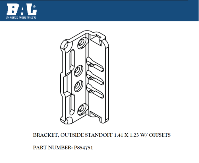 P854751 BRACKET OUTSIDE STANDOFF