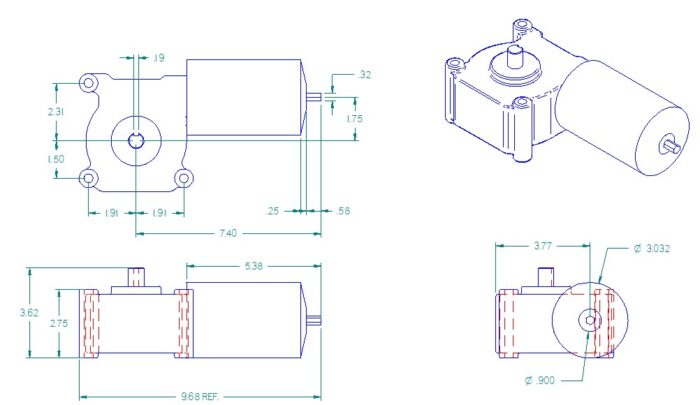 P22307 STANDARD MOTOR KIT WITH GEARBOX MC193C FOR ACCU SLIDE - Image 2